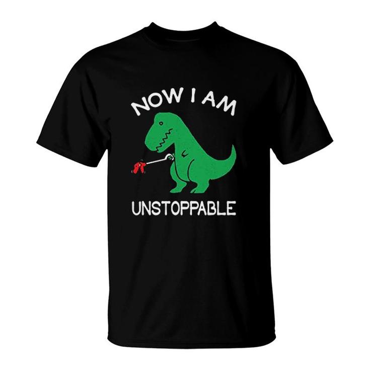 Now I'm Unstoppable, Funny TRex Dinosaur Pullover TShirt Seseable