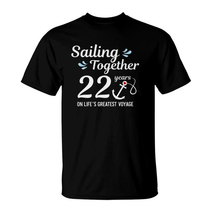 22Nd Wedding Anniversary Cruise Couple Cruising T-Shirt