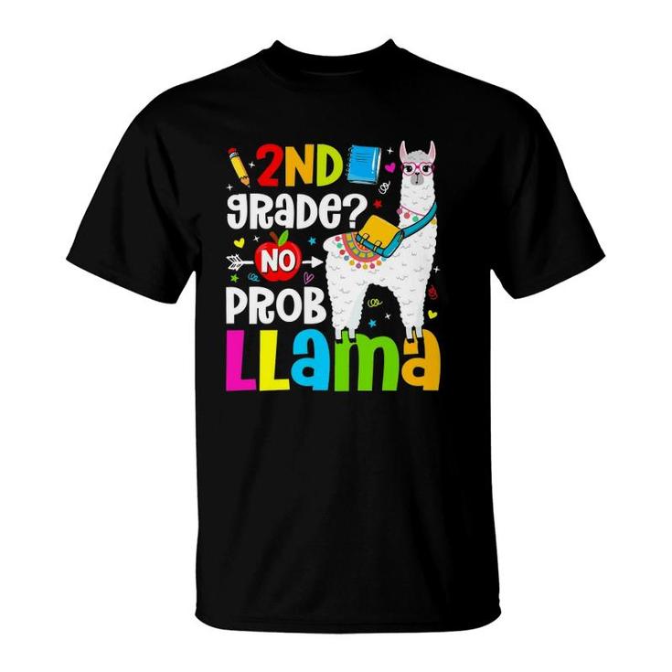 2Nd Grade Squad No Prob Llama Teacher Student Back To School T-Shirt