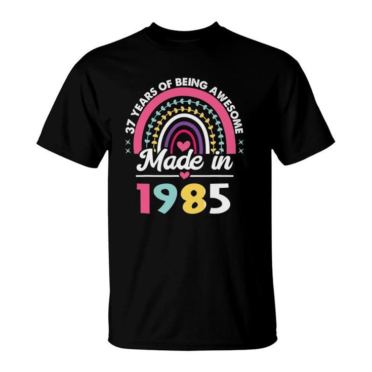 37 Years Old Gifts 37Th Birthday Born In 1985 Women Girls T-Shirt