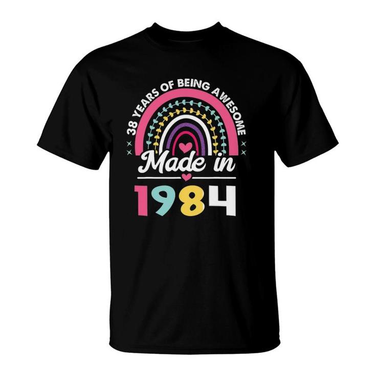 38 Years Old Gifts 38Th Birthday Born In 1984 Women Girls T-Shirt