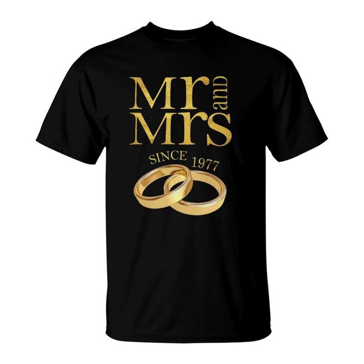 44Th Wedding Anniversary Gift Mr & Mrs Since 1977 Couple T-Shirt