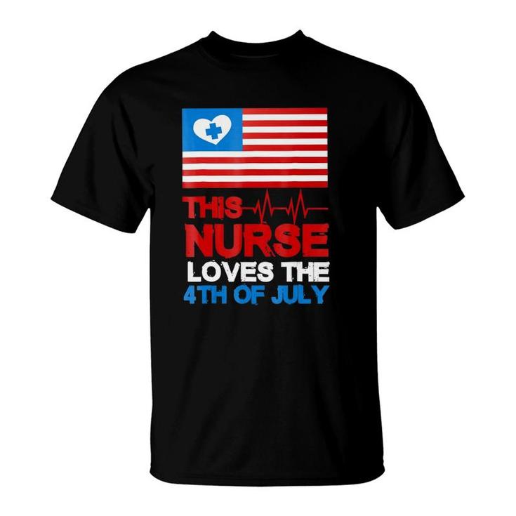 4Th Of July  Cool Nurse American Flaggift T-Shirt