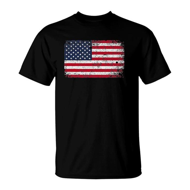4Th Of July Distressed American Usa Flag Pocket T-Shirt