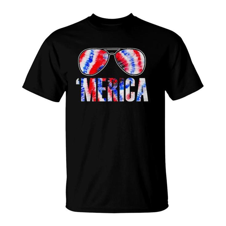 Merica American Flag Aviators Toddler Tshirt 4th July
