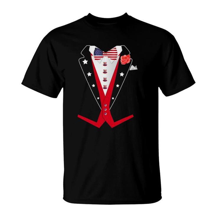 4Th Of July Tuxedoamerican Patriotic Suit Boy Mens T-Shirt