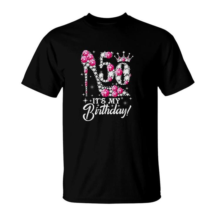 50 Years Old It Is My 50th Birthday Funny Pink Diamond Shoes Its My Birthday T-Shirt