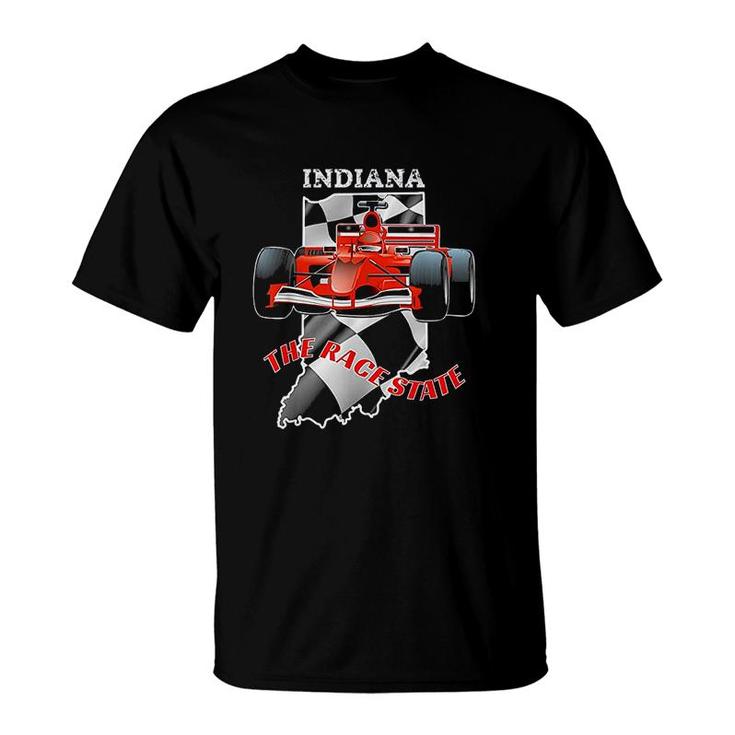Indianapolis T Shirt Indiana State 500 Race Car Distressed