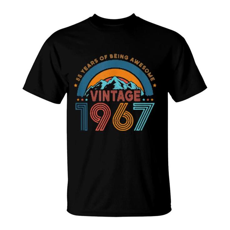 55 Years Old Retro 80S Style 55Th Birthday Born In 1967  T-Shirt