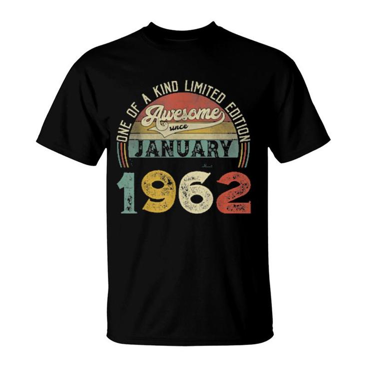 60Th Birthday Decorations January 1962 60 Yrs Old  T-Shirt