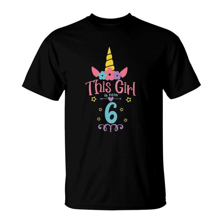 6Th Birthday Unicorn Girl Six Years Old Sixth Birthday T-Shirt