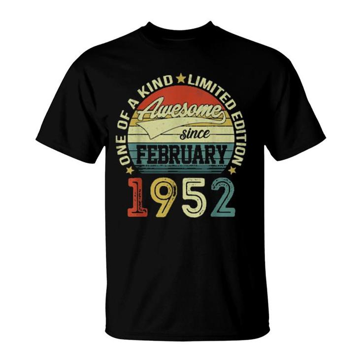 70 Year Old Awesome Since February 1952 70Th Birthday  T-Shirt