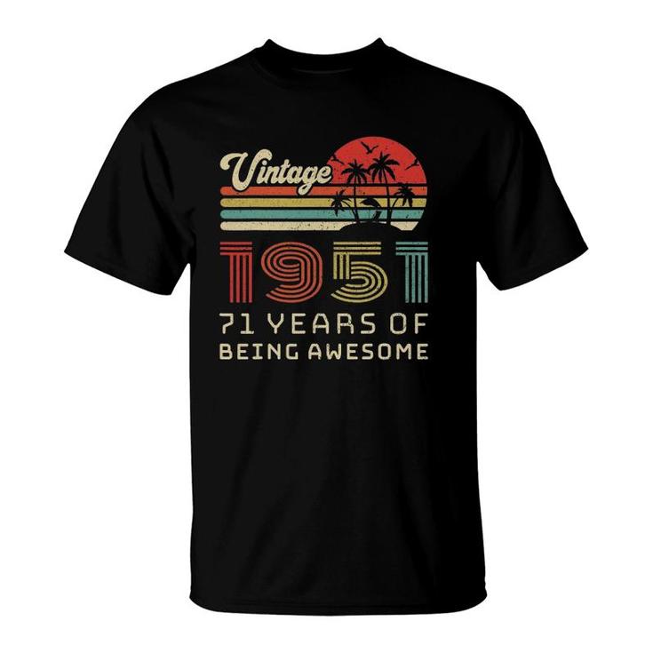 71 Years Old Birthday Vintage 1951 71St Birthday T-Shirt