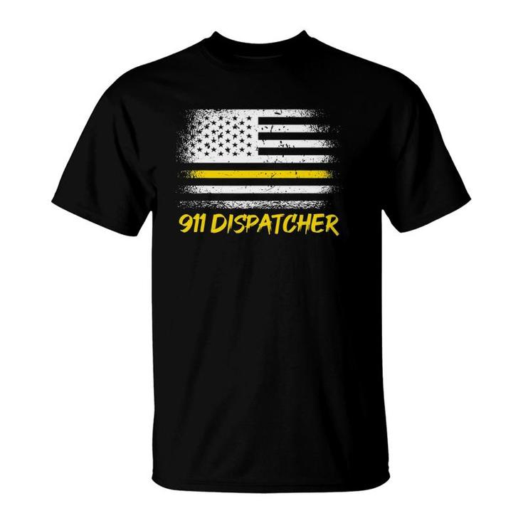 911 Dispatcher Appreciation Thin Yellow Line T-Shirt