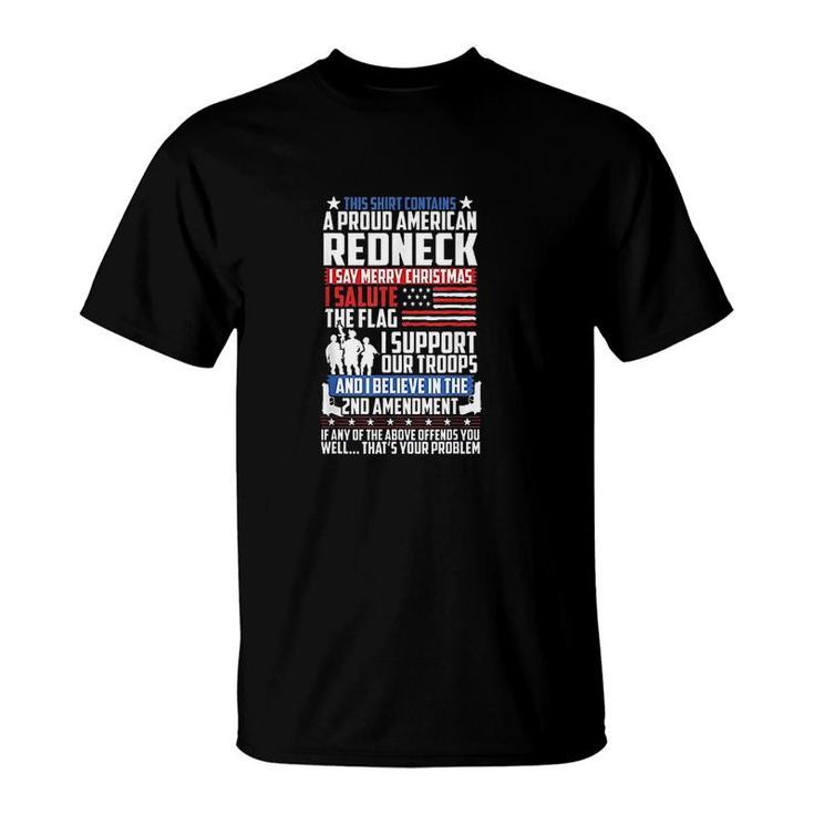 A Proud American Redneck Support T-Shirt
