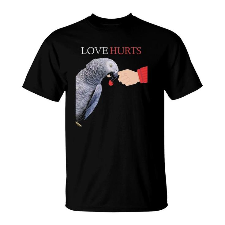 African Grey Love Can Hurt Parrot T-Shirt