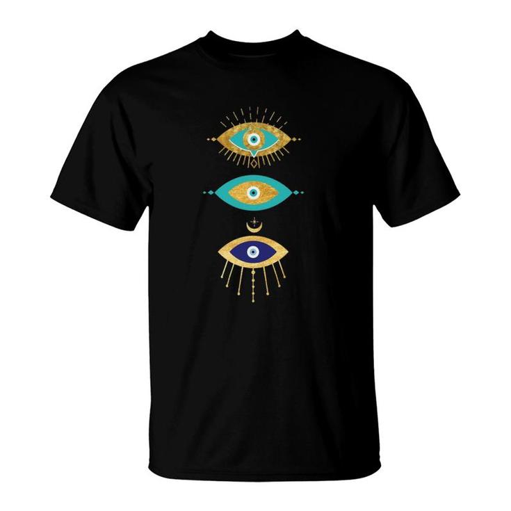 All Seeing Evil Eyes Yellow Eyelashes Curse Protection T-Shirt