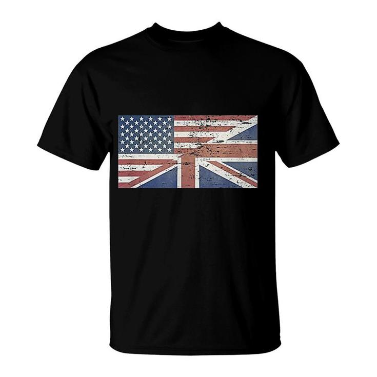 America Usa Uk Union Jack Flag United States Kingdom Britain T-Shirt
