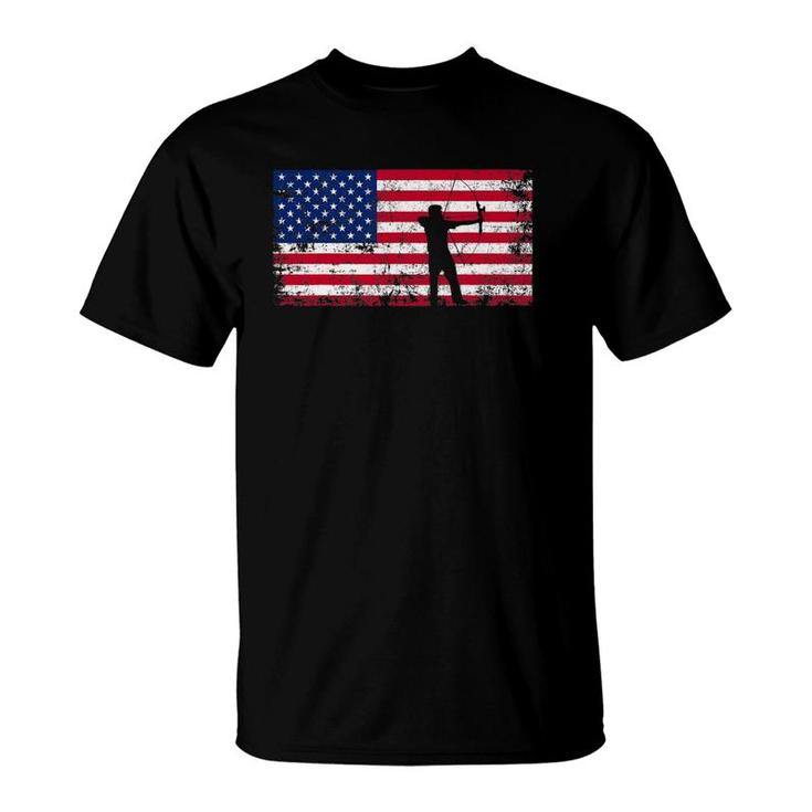 American Flag Archery T-Shirt - Archery Team Gift