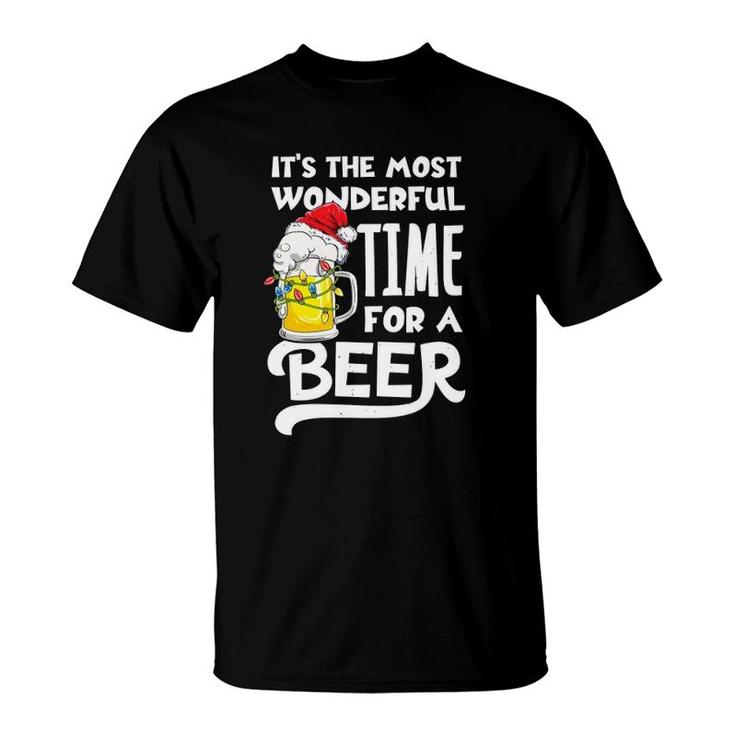 American Santa Claus It's The Most Wonderful Time For A Beer T-Shirt