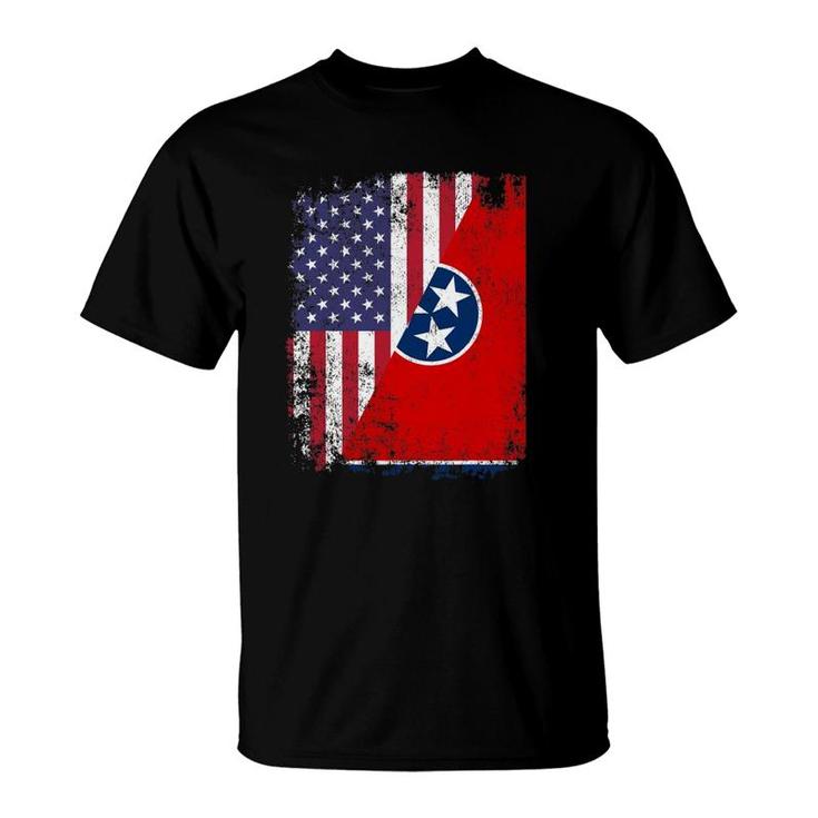 American Tennessean Roots Flags America Usa Tennessee T-Shirt