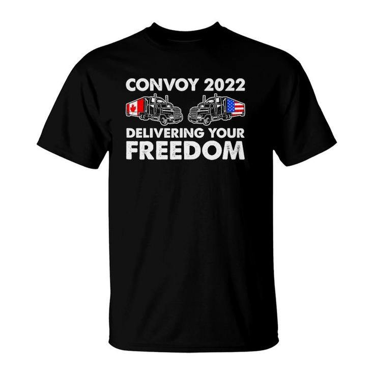American Trucker Convoy 2022 Usa Canada Truck Driver Protest T-Shirt