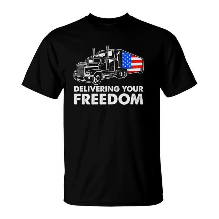 American Trucker Freedom Convoy 2022 Usa Canada Truck Driver  T-Shirt