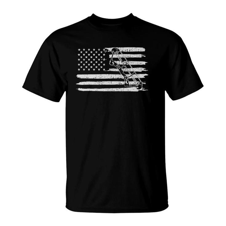 Archery Bow Hunting Usa Flag 4Th Of July Vintage T-Shirt