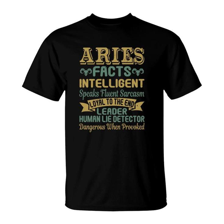 Aries Facts Intelligent Speaks Fluent T-Shirt