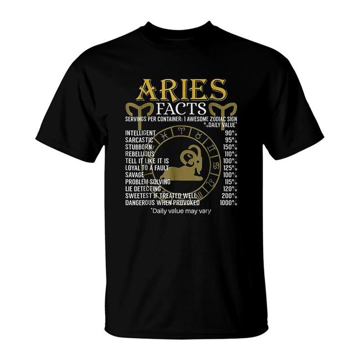 Aries Facts Zodiac T-Shirt