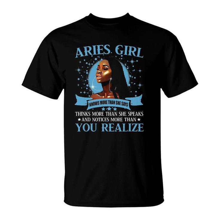 Aries Girl Knows More Than She Says T-Shirt