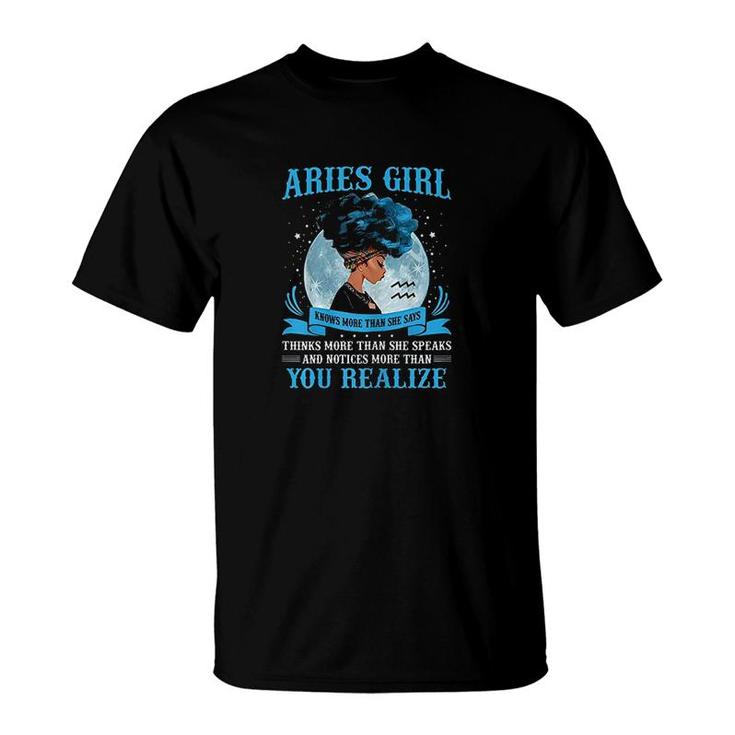 Aries Girls Black Queen T-Shirt