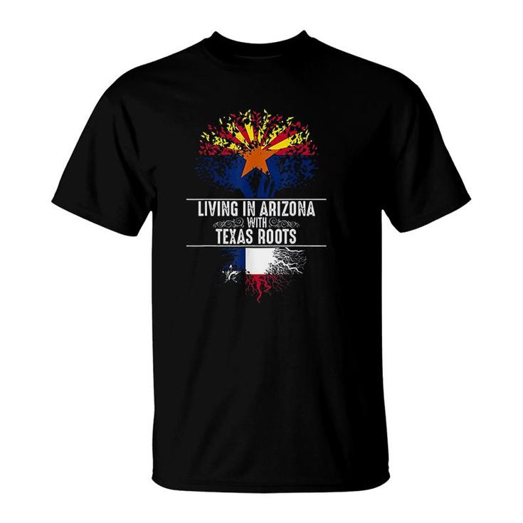 Arizona Home Texas Roots State Tree Flag T-Shirt