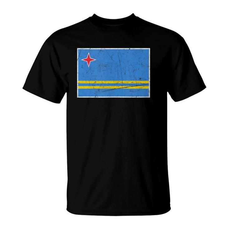 Aruba Flag With Vintage Aruban National Colors  T-Shirt