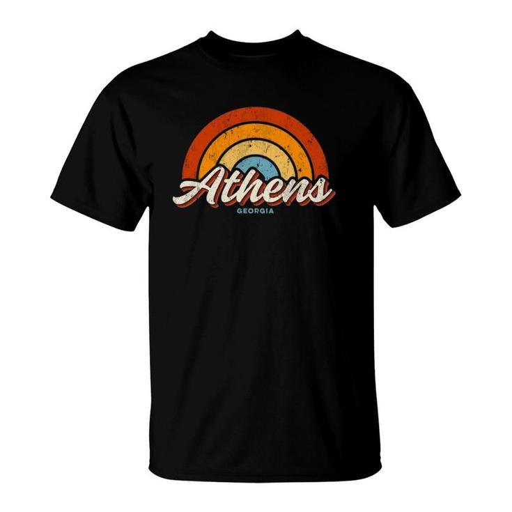 Athens Georgia Ga Vintage Rainbow Retro 70S  T-Shirt