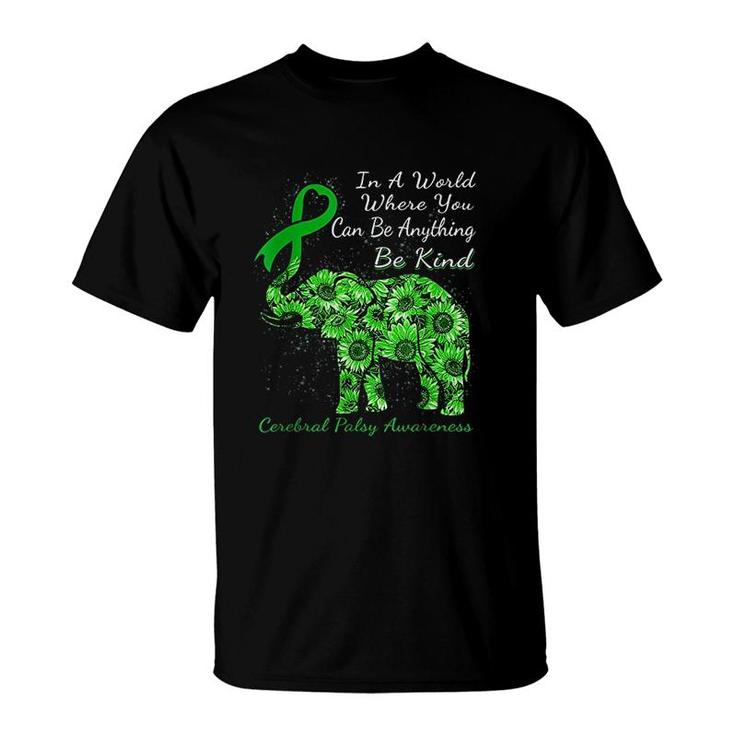 Awareness Sunflower Elephant Be Kind T-Shirt