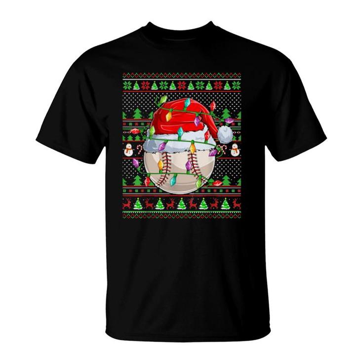 Baseball Family Matching Ugly Santa Baseball Christmas  T-Shirt