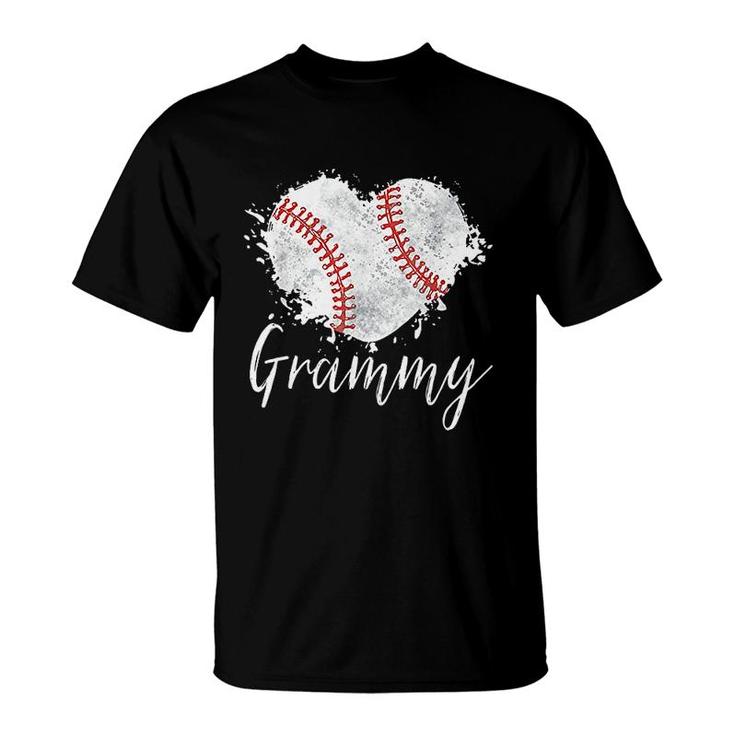 Baseball Grammy Baseball Love Heart T-Shirt