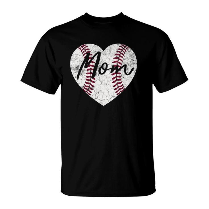 Baseball Heart Vintage Mom Mother's Day Gifts Cute  T-Shirt