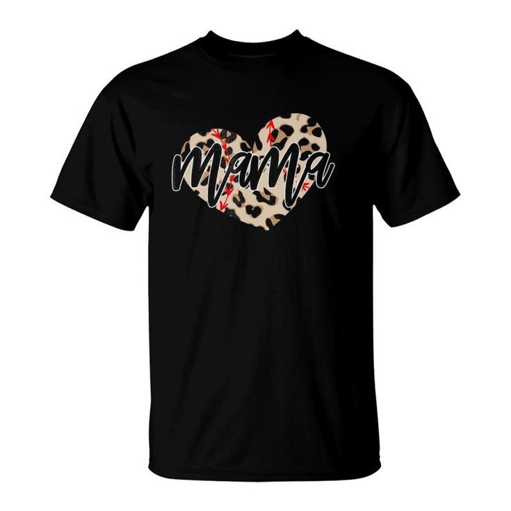 Baseball Mama Leopard Mom Mother's Day T-Shirt
