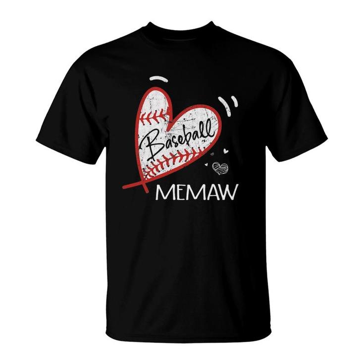 Baseball Memaw For Grandma Women Mother's Day Gifts T-Shirt