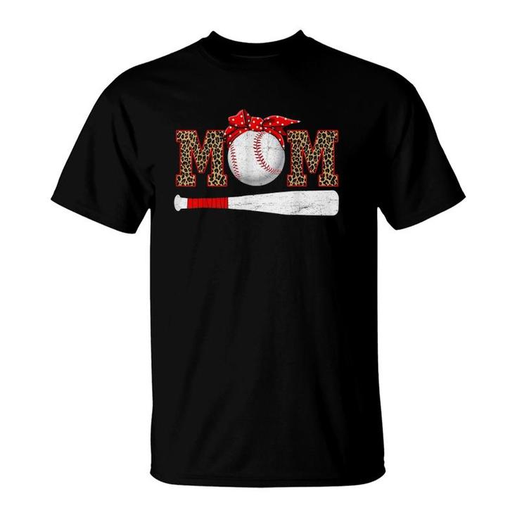 Baseball Mom Leopard Funny Mom Mother's Day 2021 Ver2 T-Shirt