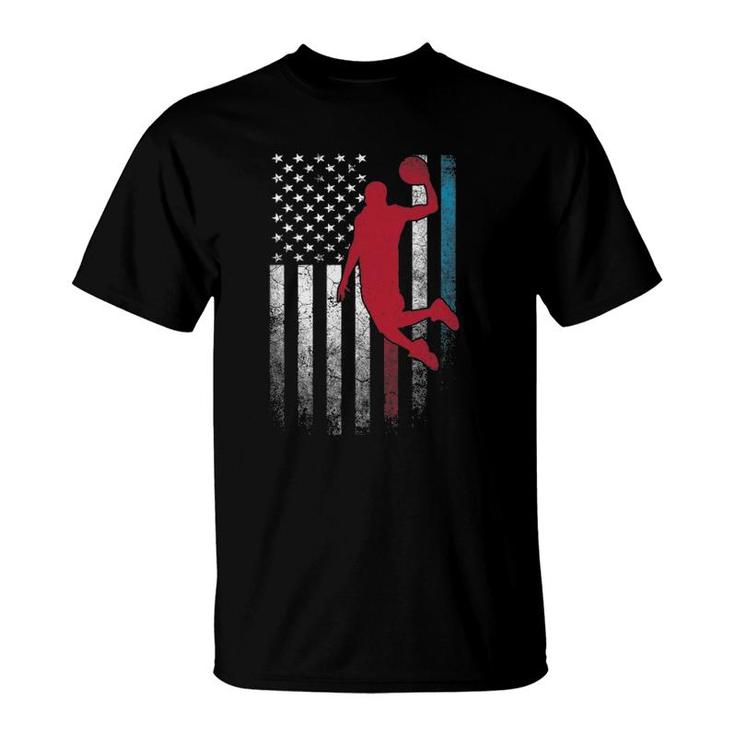 Basketball Ball 4Th Of July American Flag Usa America T-Shirt