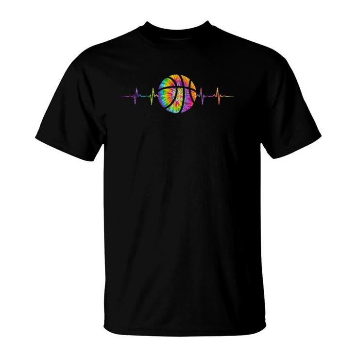 Basketball Heartbeat Tie Dye For Men Women Teen Girls Boys Pullover T-Shirt