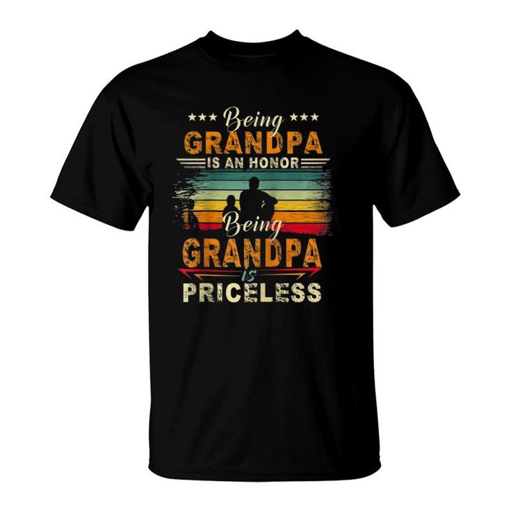 Being Grandpa Is An Honor Being Grandpa Is Priceless Raglan Baseball Tee T-Shirt