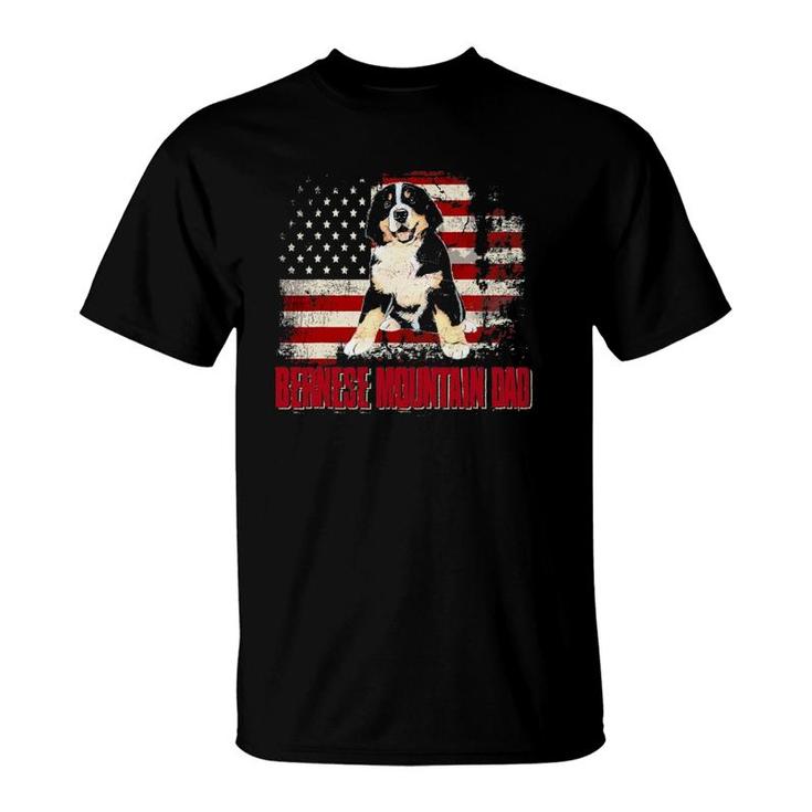 Bernese Mountain Dad American Flag 4Th Of July Dog Lovers T-Shirt