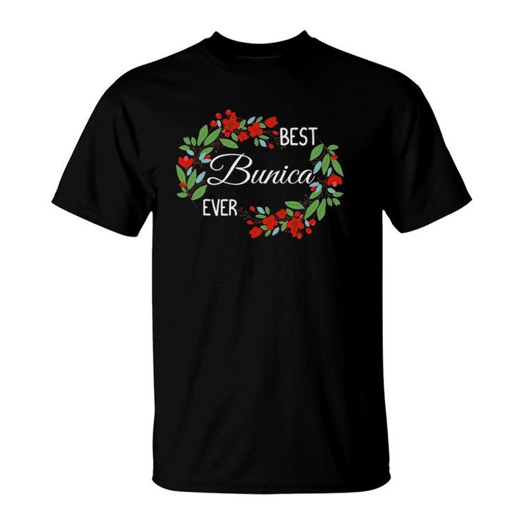 Best Bunica Ever Romanian Grandmother Mother's Day Flowers T-Shirt