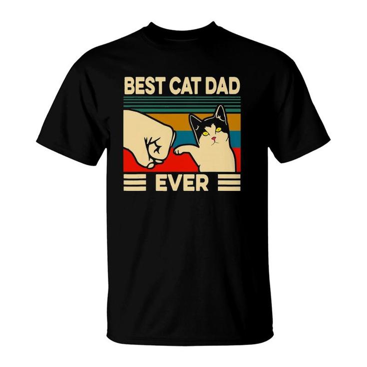 Best Cat Dad Ever Vintage Men Bump Fit Fathers Day Gift T-Shirt