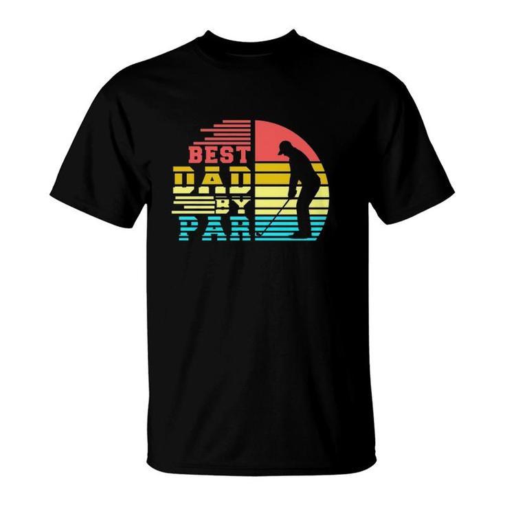 Best Dad By Par Retro Sunset T-Shirt