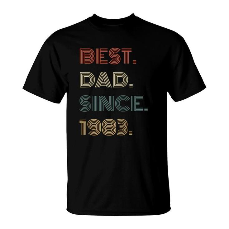 Best Dad Since 1983 Clothes Gift For Him Men Retro Vintage Raglan Baseball Tee T-Shirt